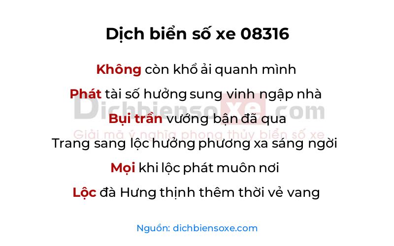 Dịch thơ biển số 08316