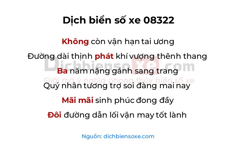 Dịch thơ biển số 08322