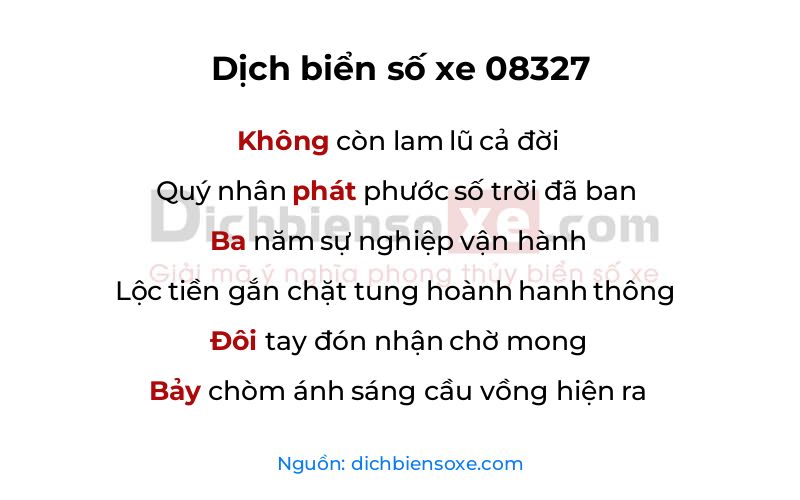 Dịch thơ biển số 08327
