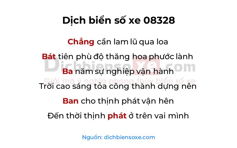 Dịch thơ biển số 08328