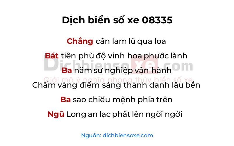 Dịch thơ biển số 08335