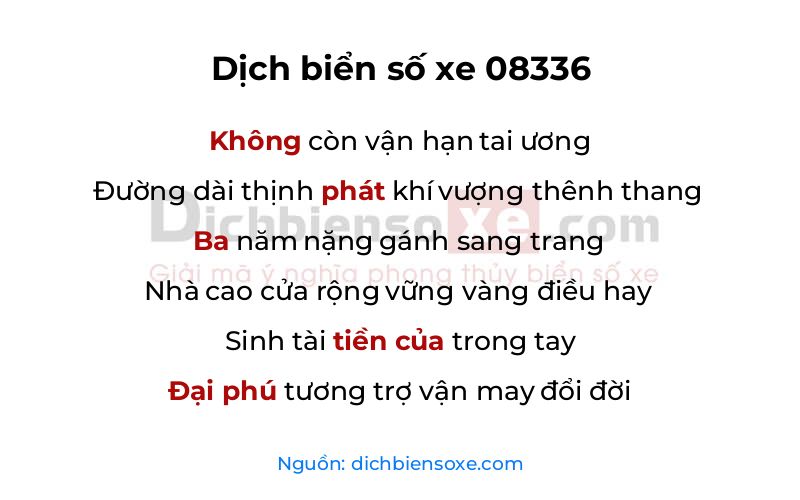 Dịch thơ biển số 08336