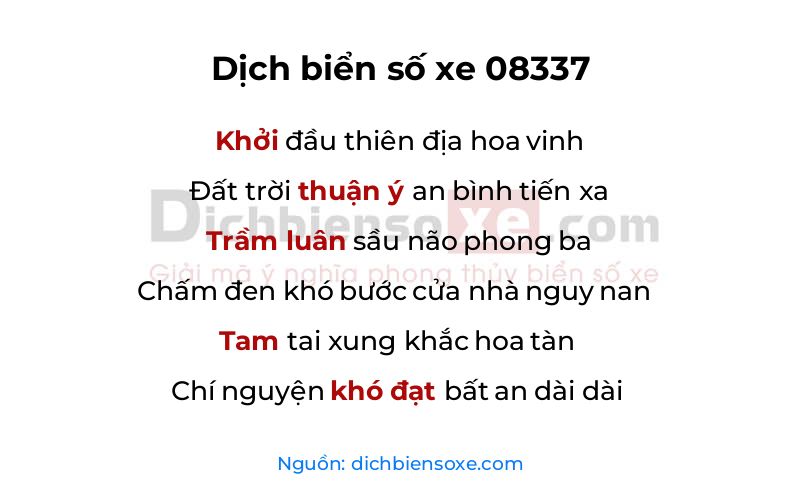 Dịch thơ biển số 08337