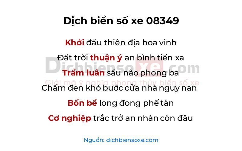 Dịch thơ biển số 08349