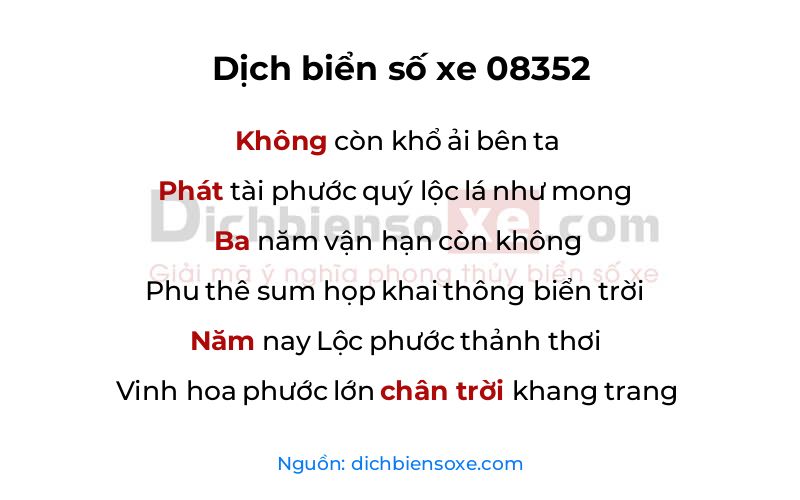 Dịch thơ biển số 08352