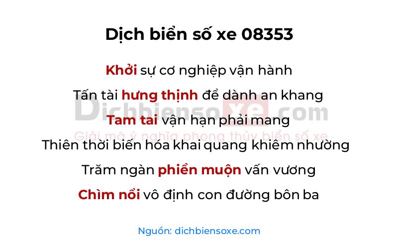Dịch thơ biển số 08353
