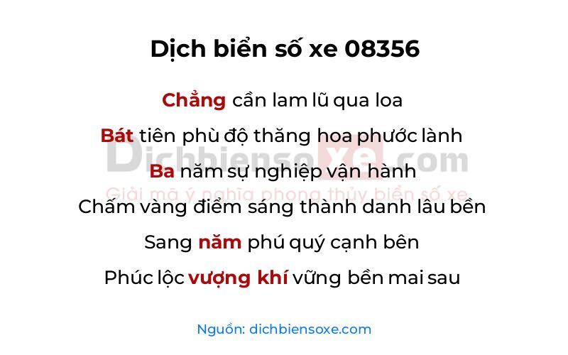 Dịch thơ biển số 08356