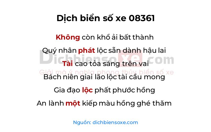 Dịch thơ biển số 08361