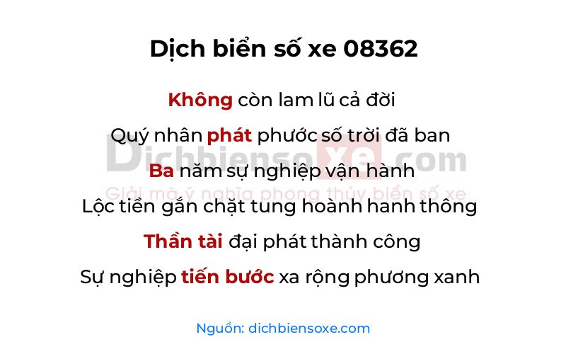 Dịch thơ biển số 08362
