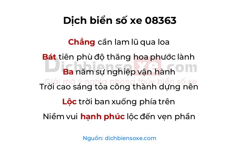 Dịch thơ biển số 08363
