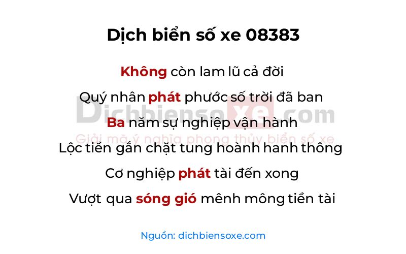 Dịch thơ biển số 08383