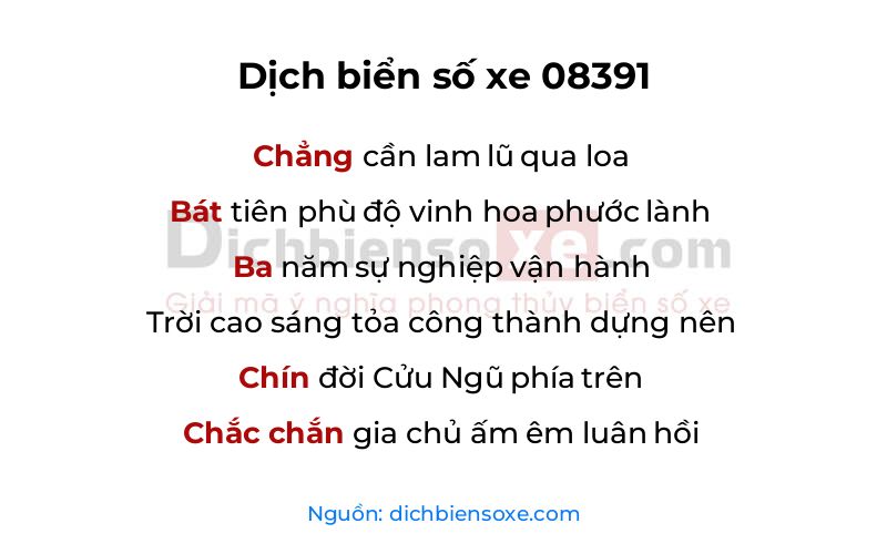 Dịch thơ biển số 08391