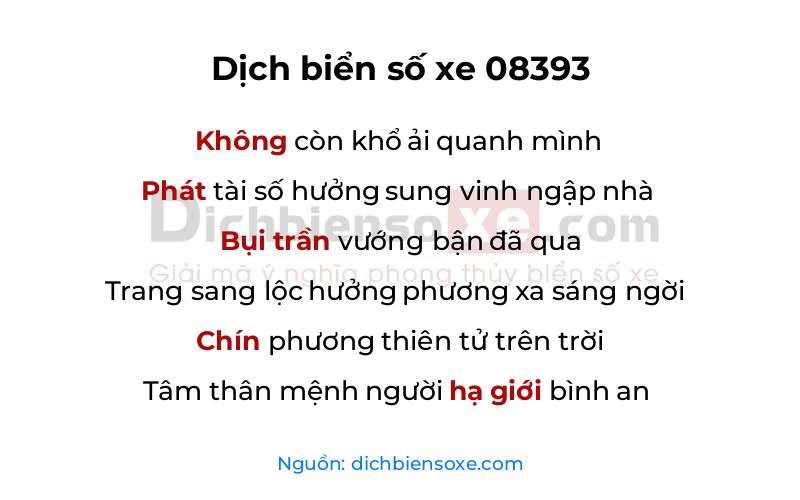 Dịch thơ biển số 08393