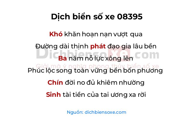 Dịch thơ biển số 08395