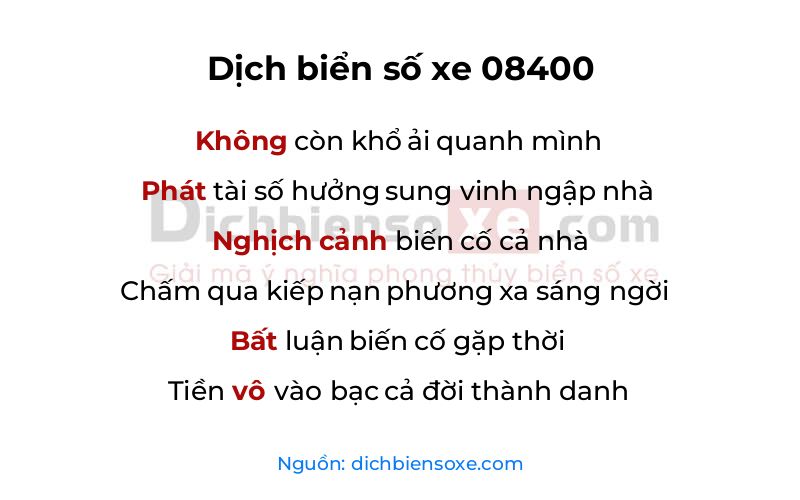 Dịch thơ biển số 08400