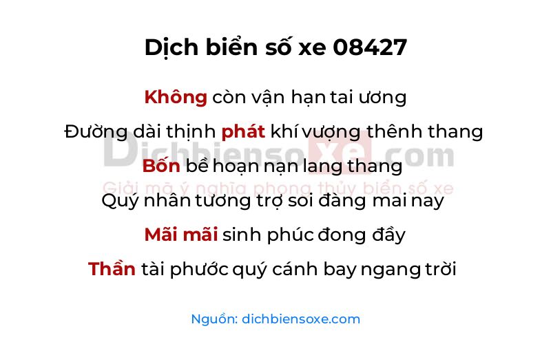Dịch thơ biển số 08427