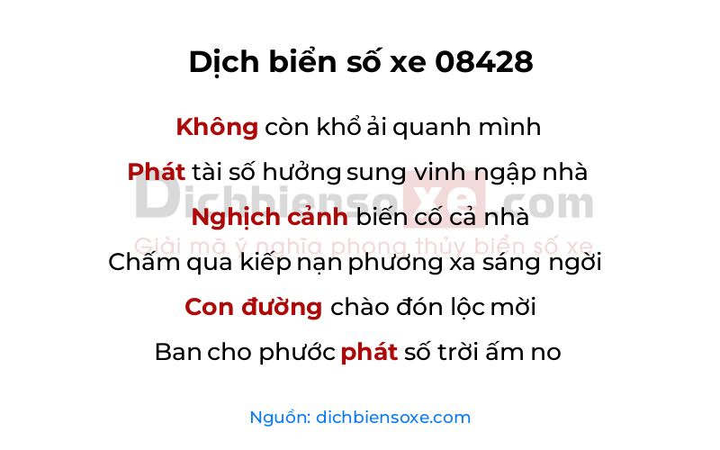 Dịch thơ biển số 08428