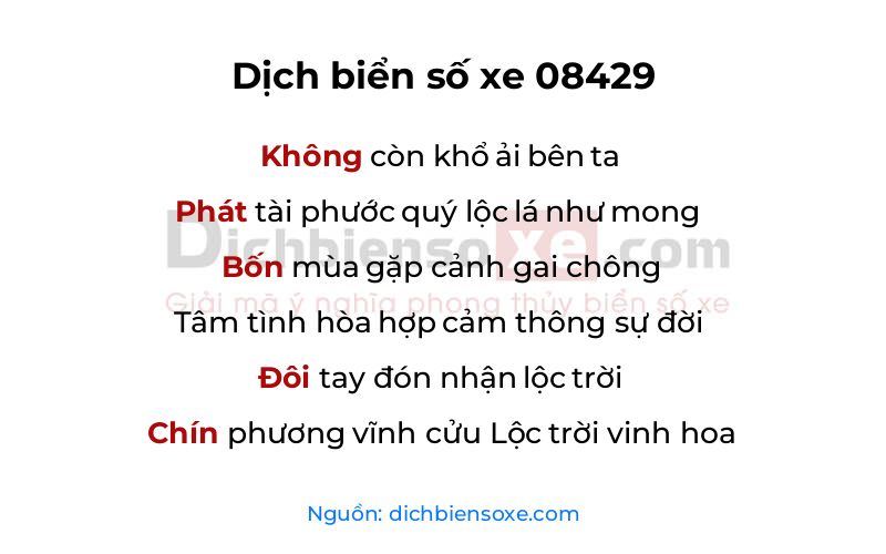 Dịch thơ biển số 08429