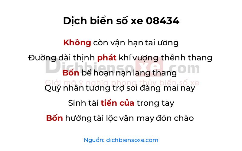 Dịch thơ biển số 08434