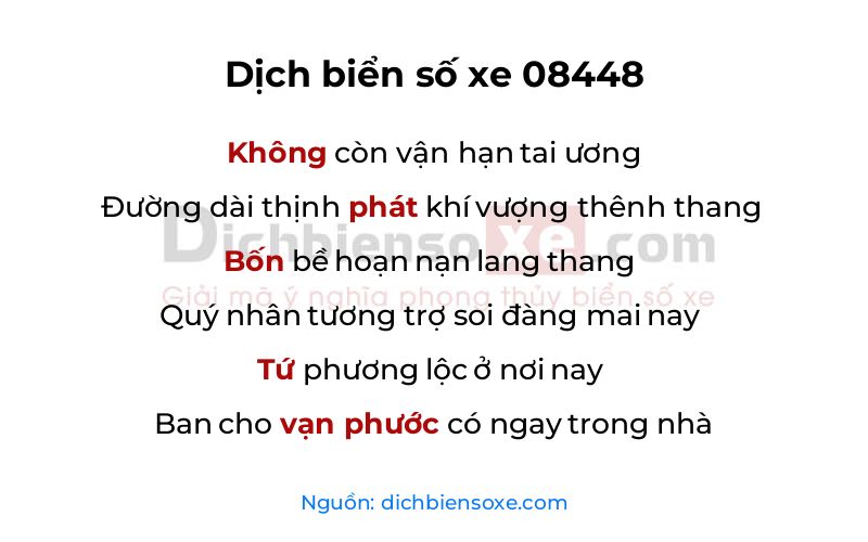 Dịch thơ biển số 08448