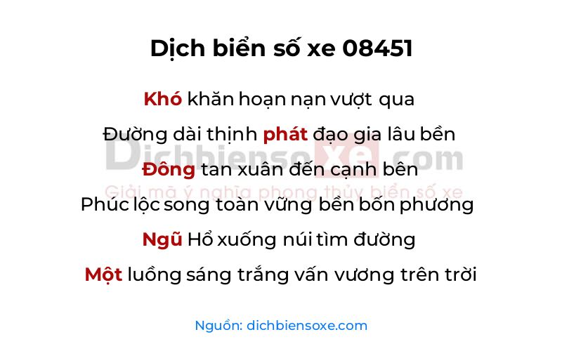 Dịch thơ biển số 08451