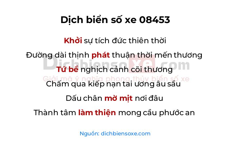 Dịch thơ biển số 08453