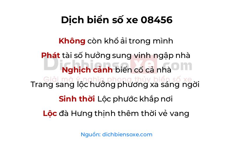 Dịch thơ biển số 08456