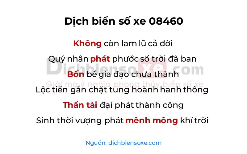 Dịch thơ biển số 08460