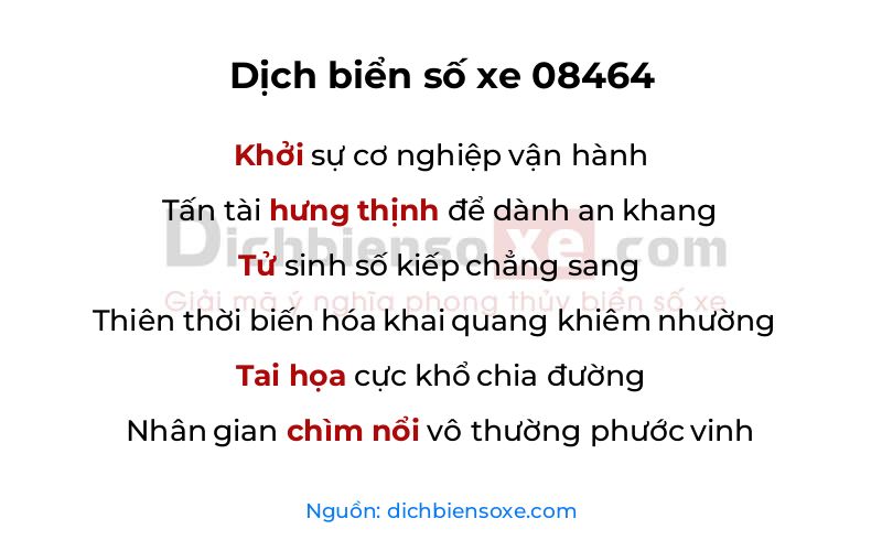 Dịch thơ biển số 08464