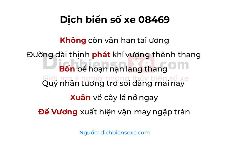 Dịch thơ biển số 08469