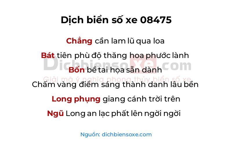 Dịch thơ biển số 08475