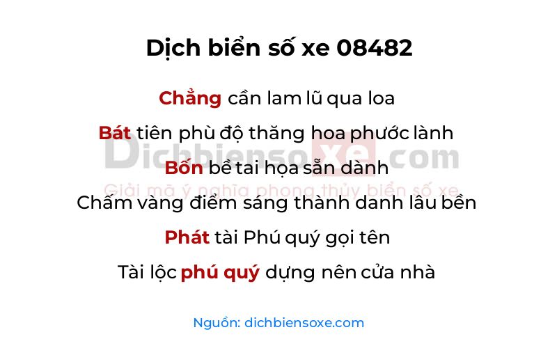 Dịch thơ biển số 08482