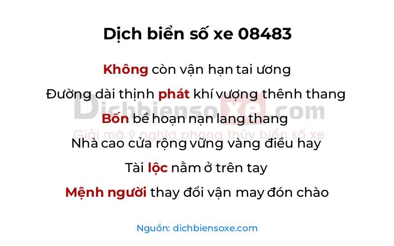 Dịch thơ biển số 08483