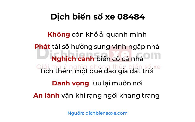 Dịch thơ biển số 08484