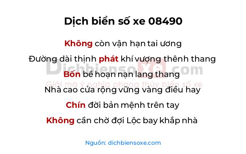 Dịch thơ biển số 08490