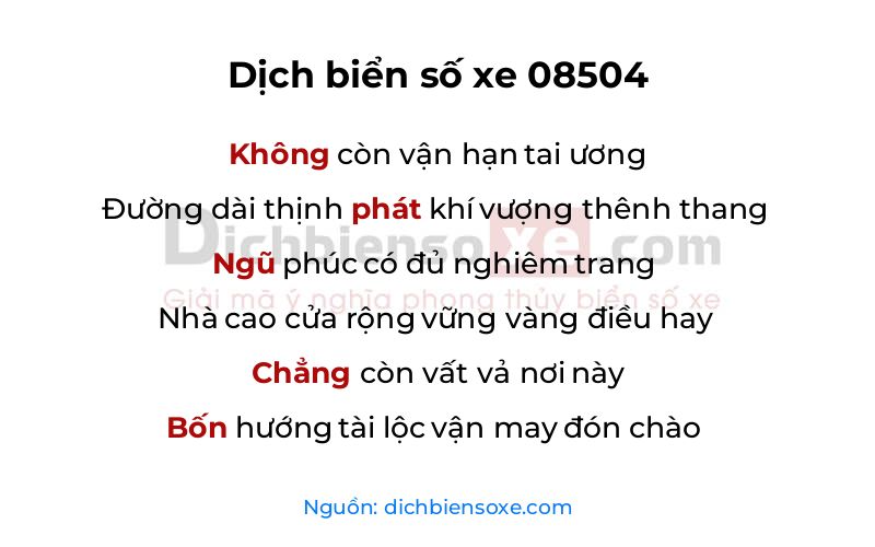 Dịch thơ biển số 08504