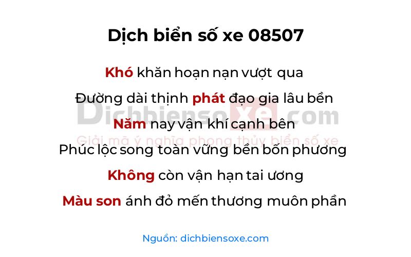 Dịch thơ biển số 08507