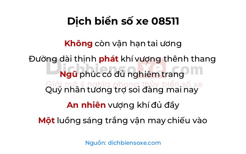 Dịch thơ biển số 08511