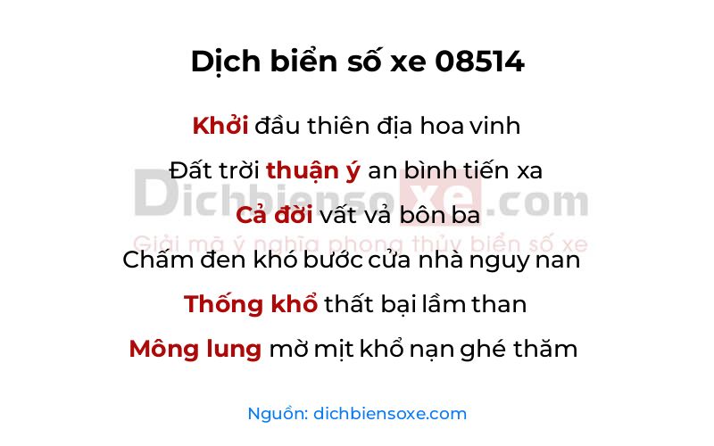 Dịch thơ biển số 08514