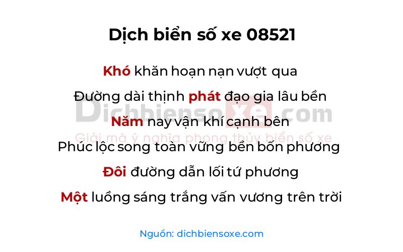 Dịch thơ biển số 08521
