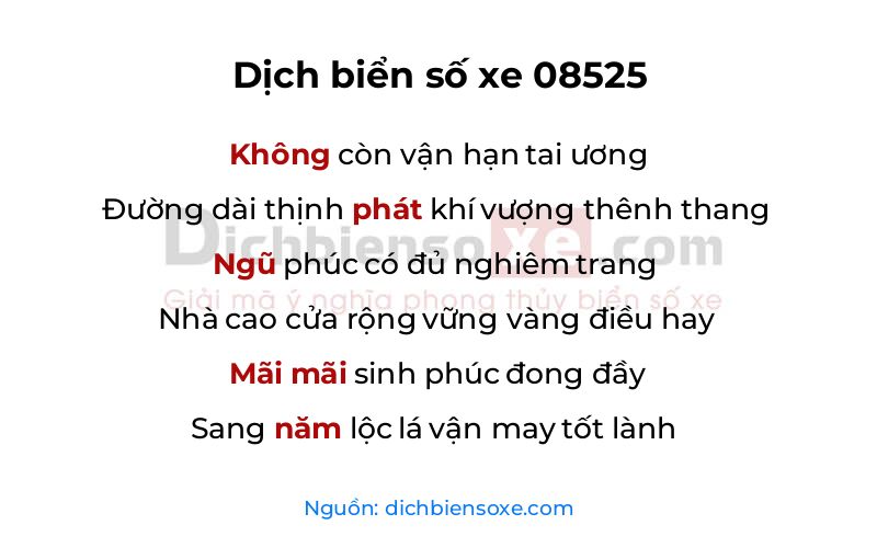 Dịch thơ biển số 08525