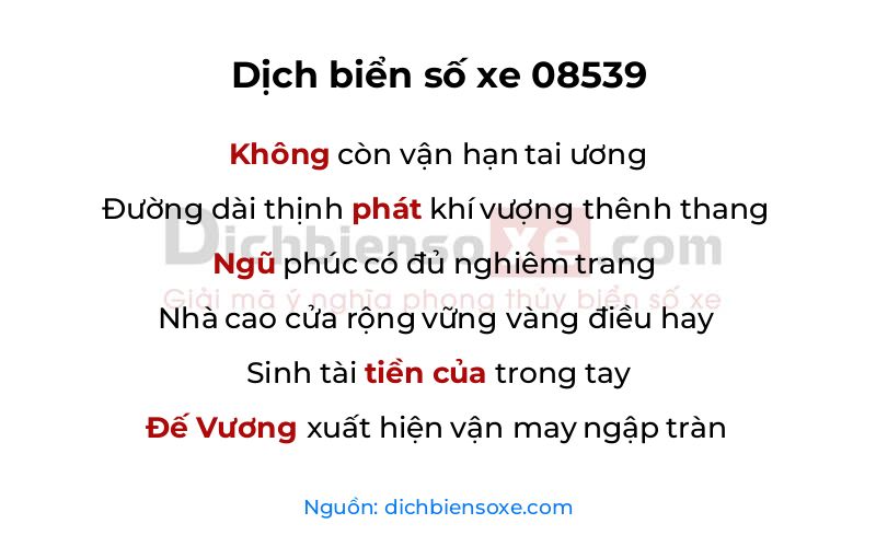 Dịch thơ biển số 08539