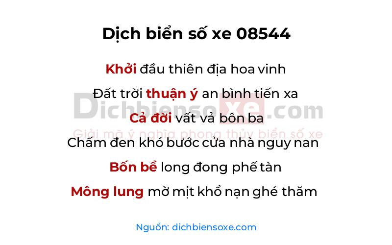 Dịch thơ biển số 08544