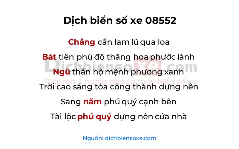 Dịch thơ biển số 08552