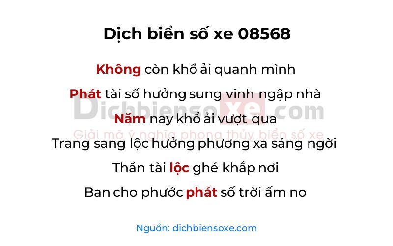 Dịch thơ biển số 08568