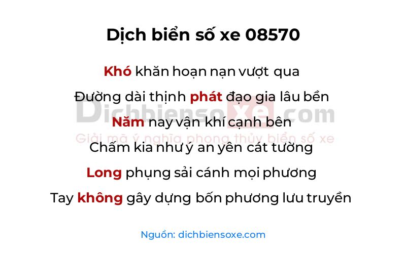 Dịch thơ biển số 08570
