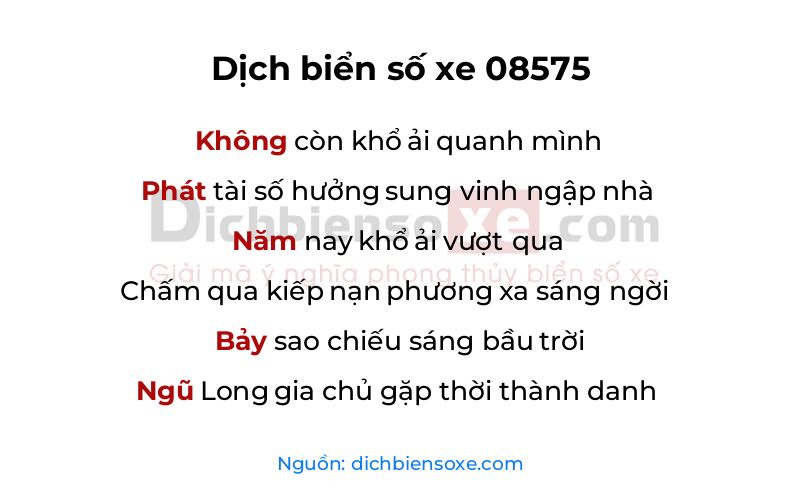 Dịch thơ biển số 08575