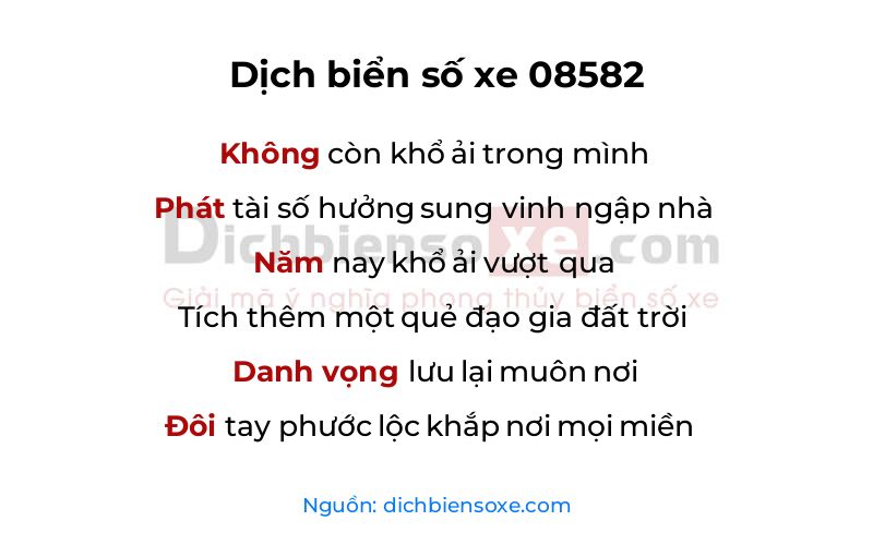 Dịch thơ biển số 08582