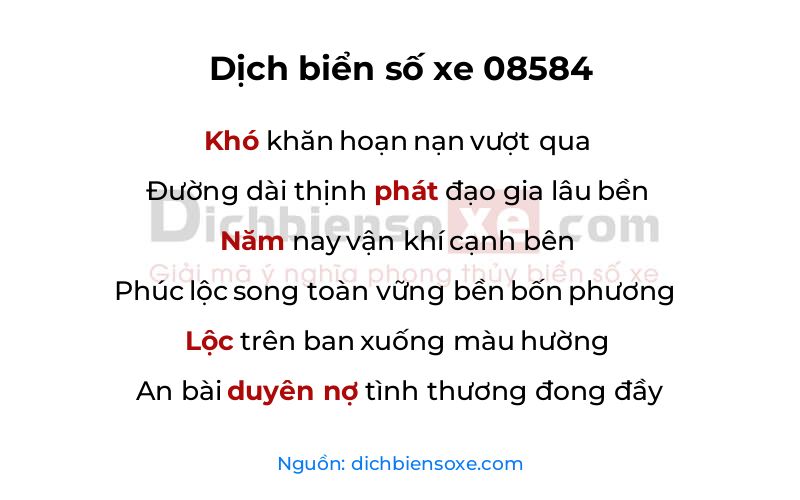 Dịch thơ biển số 08584