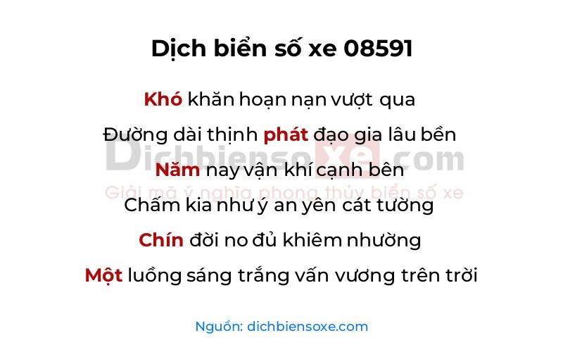 Dịch thơ biển số 08591